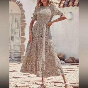 Cream. And Btown Printed Tiered Maxi Dress - Women's Summer Dress